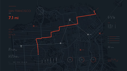 futuristic navigate mapping technology dashboard vector