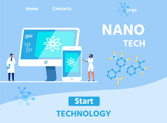 nano tech lab landing page with editable design vector image