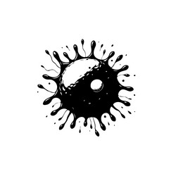 abstract ink splatter design with circular void vector image