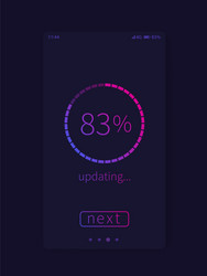 progress screen mobile interface ui template vector