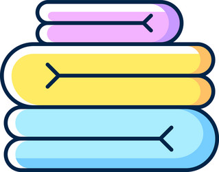 Folded large bath towel line icon Royalty Free Vector Image