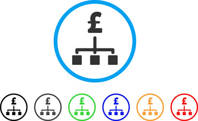 Pound business chart rounded icon Royalty Free Vector Image