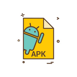 Apk file extension format icon design vector