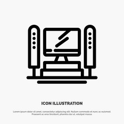 computer computing server cpu line icon vector