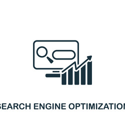 Search engine optimization icon monochrome simple vector