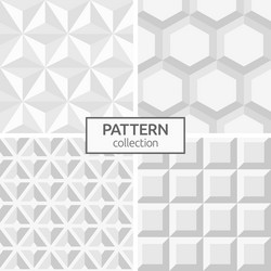 Set of four abstract geometric seamless patterns vector