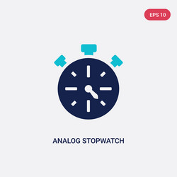 two color analog stopwatch icon from general vector image