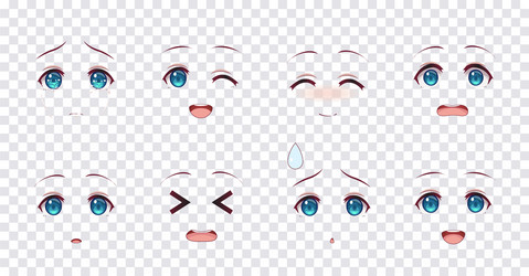 Cute Female Manga Anime Eyes Vector Images (over 1,200)