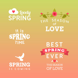 Spring typographic design set of labels and badges vector