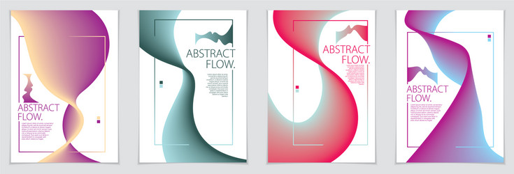 abstract flow fluid shape backgrounds set a4 vector image