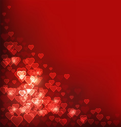 Abstract heart bokeh red background vector