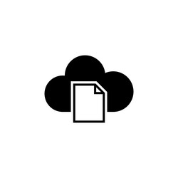 Cloud storage document flat icon vector