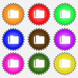 Document folder icon sign a set of nine different vector