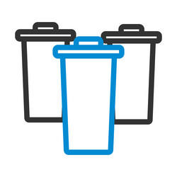 garbage containers with separated trash icon vector image