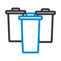 garbage containers with separated trash icon vector