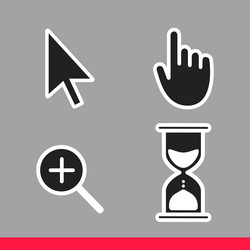 pointer hand arrow hourglass loading clock mouse vector image