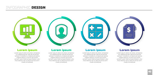 set monitor with graph chart user protection vector