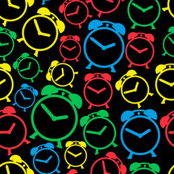 Alarm clock colors icons seamless pattern eps10 vector