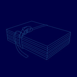 blue background with a box that has ribbon vector image