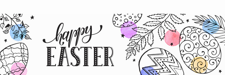 Easter Egg Watercolor Stripe Vector Image