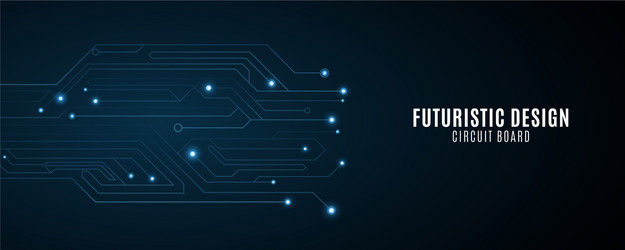 futuristic computer circuit background hi-tech vector image