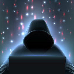 hacker computer realistic composition vector image