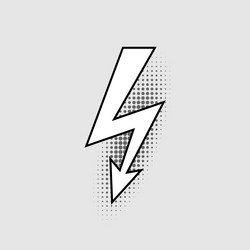 lightning sign isolated on gray background vector image