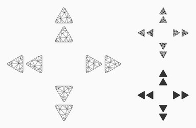 move out triangles mesh wire frame model vector image