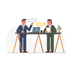 quick standing interview characters have dialogue vector image