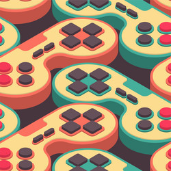 Retro Arcade Gamepad Pattern vector image