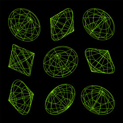 wireframe lined shapes perspective mesh 3d grid vector image