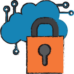 Cloud computing security system vector