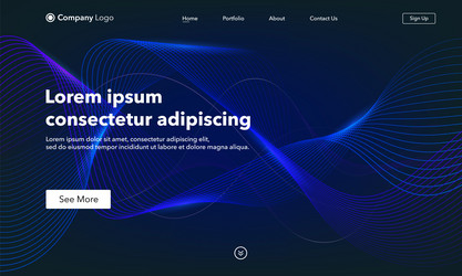 landing page abstract background website template vector image