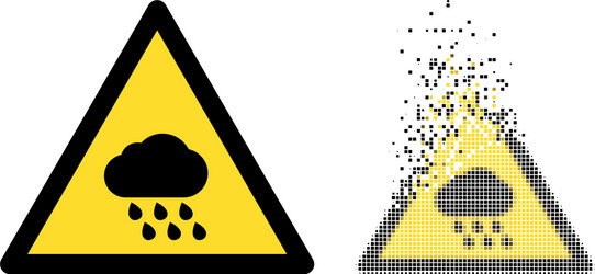 Moving dotted and original rain warning icon vector