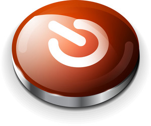 red glossy power button icon vector