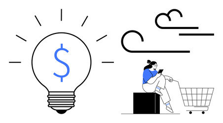 concept of financial innovation and e-commerce vector image