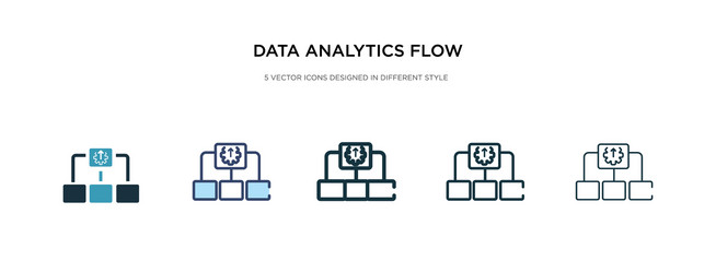 data analytics flow chart icon in different style vector image