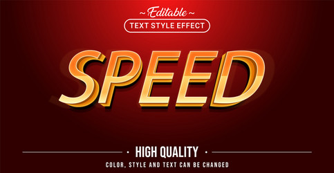 editable text style effect - speed vector image