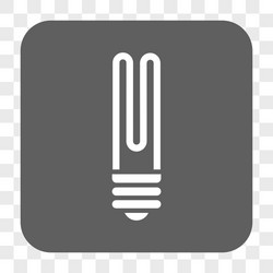 Fluorescent bulb rounded square button vector