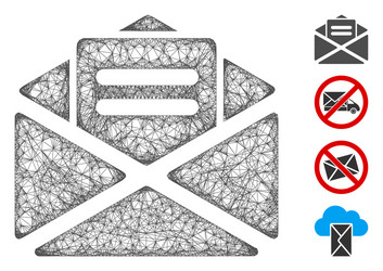 open mail web mesh vector image