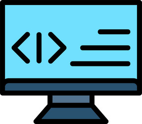 programming line filled style icon design vector image