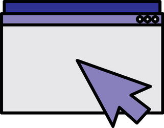 template webpage with arrow pointer vector image