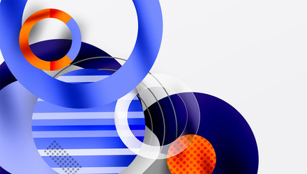 abstract composition overlapping circles lines vector image