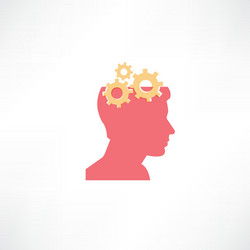 Human head gear idea concept logo Royalty Free Vector Image