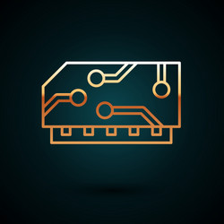 gold line ram random access memory icon isolated vector image