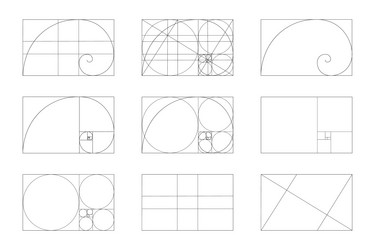Golden section fibonacci numbers ideal Royalty Free Vector
