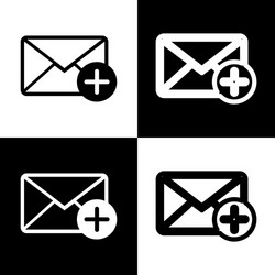 mail sign with add mark vector image