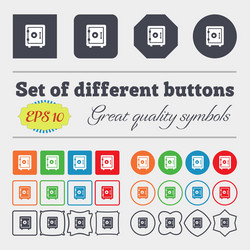 Safe icon sign big set of colorful diverse vector