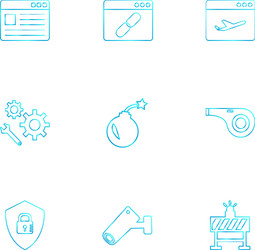 bomb shield camera whistle windows ui layout vector image