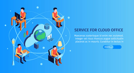 cloud office services banner vector